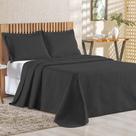 Cobre Leito Queen Bouti Mavie Geométrico 180 Fios 3 Peças - Preto - 100% Poliéster