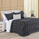Cobre Leito Queen Leonora Bordado 180 Fios 3 Peças - Preto - 100% Poliéster