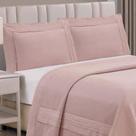 Cobre Leito Queen Majestic Bordado Inglês Micropercal 300 Fios Toque De Algodão 3 Peças - Malva