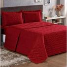 Cobre Leito Queen Pratic Lisa 3 Peças - Vermelho Cobre Leito Queen Pratic Lisa 3 Peças - Vermelho