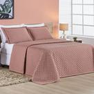 Cobre Leito Queen Ravena Bordado Micropercal 200 Fios 3 Peças - Rose