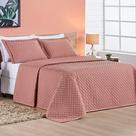 Cobre Leito Queen Ravena Bordado Micropercal 200 Fios 3 Peças - Rose