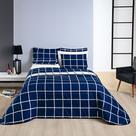 Cobre Leito Queen Square Micropercal 200 fios 3pç 100% Poliéster - Azul