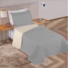 Cobre Leito Solteiro Dupla Face 2,2 X 1,6 Metros Aconchego com Porta Travesseiro Prata Casa Dona Cobre Leito Solteiro Dupla Face 2,2 X 1,6 Metros Aconchego com Porta Travesseiro Prata Casa Dona