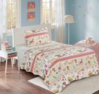 Cobre Leito Solteiro Prink Patchwork Infantil 02 Peças