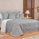 Cobre Leito Vilena King Micropercal 180 Fios Bordado 3 peças - Cinza