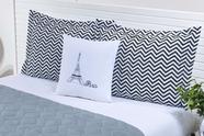 Cobre leito viuva 5 peças microfibra dupla face chevron paris