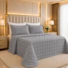Cobreleito King Size Istambul 300 Fios Bordado Super Macio POPPY Cor:CINZA