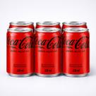 Coca Cola lata Sem Açúcar 220ml fardo C/6 Unidade