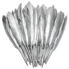 Cochetes FeelFunFeather Goose, penas prateadas, 10-15 cm, 120 unidades