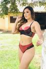 Cód 028 Conj Lingerie renda base cruzada