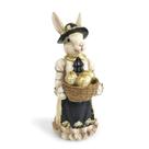 Coelha Mãe Elegante com Cartola e Ovos de Páscoa 25x11cm