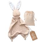 Coelhinho de algodão orgânico Baby Muslin Lovey Mikito 30x30 cm
