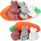 Coelhinhos de pelúcia Hide and Seek de bichos de pelúcia em bolsa de cenoura