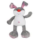 Coelho de Pelúcia Cinza com Rosa 36 cm Antialérgico