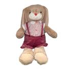 Coelho de Pelúcia com Jardineira Rosa - 67cm - 1 unidade - Rizzo