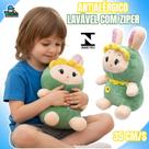 Coelho de Pelúcia Infantil Girassol Verde 35cm Antialérgico com Zíper