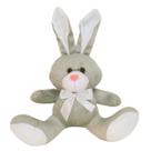 Coelho de Pelúcia Velboa 30cm Laço Macio Fofo Perfeito para Presente Infantil Coelho de Pelúcia Velboa 30cm Laço Macio Fofo Perfeito para Presente Infantil