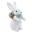 Coelho decorativo em Pelúcia com Cesta Branco e Azul 42x17x27 cm Coelho decorativo em Pelúcia com Cesta Branco e Azul 42x17x27 cm
