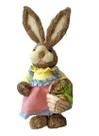 Coelho Fêmea 33cm De Palha Pascoa Decoração Enfeite A Coelhinho Enfeite Tecido Ovo Pelucia Cesta