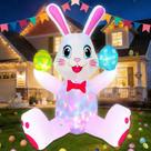 Coelho Inflável BLOWOUT FUN 183 cm com LED para Decoração de Páscoa