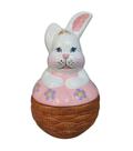 Coelho Pote de Bombom de Ceramica Decoração Pascoa Rosa bebe - Decore Casa