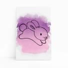 Coelho Roxo Animais Colorido Infantil Quadro Canvas 60x40cm