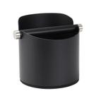 Coffee Knock Box DIBTSA de aço inoxidável grande de 14 cm preta