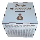 Cofre MDF Desafio 1Mil / 5Mil / 10Mil / 20Mil - Caixa De Madeira - Escolha Sua Meta Valores:20 Mil