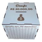 Cofre Mdf Desafio 1mil 5mil 10mil 20mil para Planejamento de Metas Financeiras Branco OEM