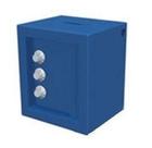 Cofre Mini Metal Porta Moedas Com 3 Segredo Azul