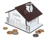 Cofre porta moedas casinha mdf branco marrom - darama