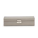 Cofre WOLF Heritage Pewter Saffiano com fechadura e chave
