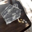 Cofrinho Cofre Casa Dinheiro Woodbox Japones Poupança Acril