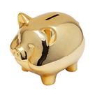 Cofrinho YIZAN Andifany Ceramic Gold Pig Decoração de casa 14,5 cm
