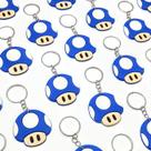 Cogumelo Azul Chaveiro 10un Emborrachado Lembrancinha Tema Festa Super Mario