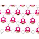 Cogumelo Rosa Chaveiro 10un Lembrancinha Super Mario Toad