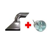 Coifa 1,00m c/ Exaustor e Tubulação - KIT 2