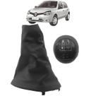 Coifa Câmbio Manopla Clio 2000 01 02 03 04 05 06 07 08 09 10 a 2016 Preta C/Base