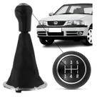 Coifa Cambio Manopla Napa Preta Aro Cromado GOL G3 2000 2005
