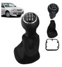 Coifa Cambio Napa Preta Manopla Aro cromado GOL G4 2005 2015 Coifa Cambio Napa Preta Manopla Aro cromado GOL G4 2005 2015