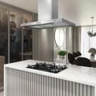 Coifa de ilha fogatti 90cm retangular inox 110v