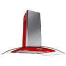 Coifa Ilha Terim 90cm Vidro Curvo Vermelho com Inox Coifa Ilha Terim 90cm Vidro Curvo Vermelho com Inox