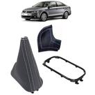 Coifa material sintético Com Aro Suporte Interno E Capa Manopla Câmbio Automático Jetta Highline 2007 Á 2014