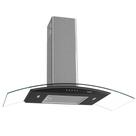 Coifa Terim de Parede Clean Vidro Curvo Black Kroma 90cm Preto Com Kromanox 110V