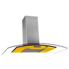 Coifa Terim Parede Vidro Curvo Amarela Inox 80 Cm Duto Slim