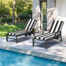 Cojines para Chaise Lounge Crestlive Exterior 183 cm de Largo x 53 cm de Ancho Negro