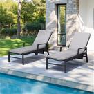 Cojines para Chaise Lounge Crestlive Exterior 203 cm Largo x 58 cm Ancho Gris