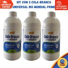 Cola Branca universal 1kg Mundial Prime - Kit com 3 unidades