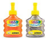 Cola Cintilante Laranja+ Cola Cintilante 95g Prata Acrilex